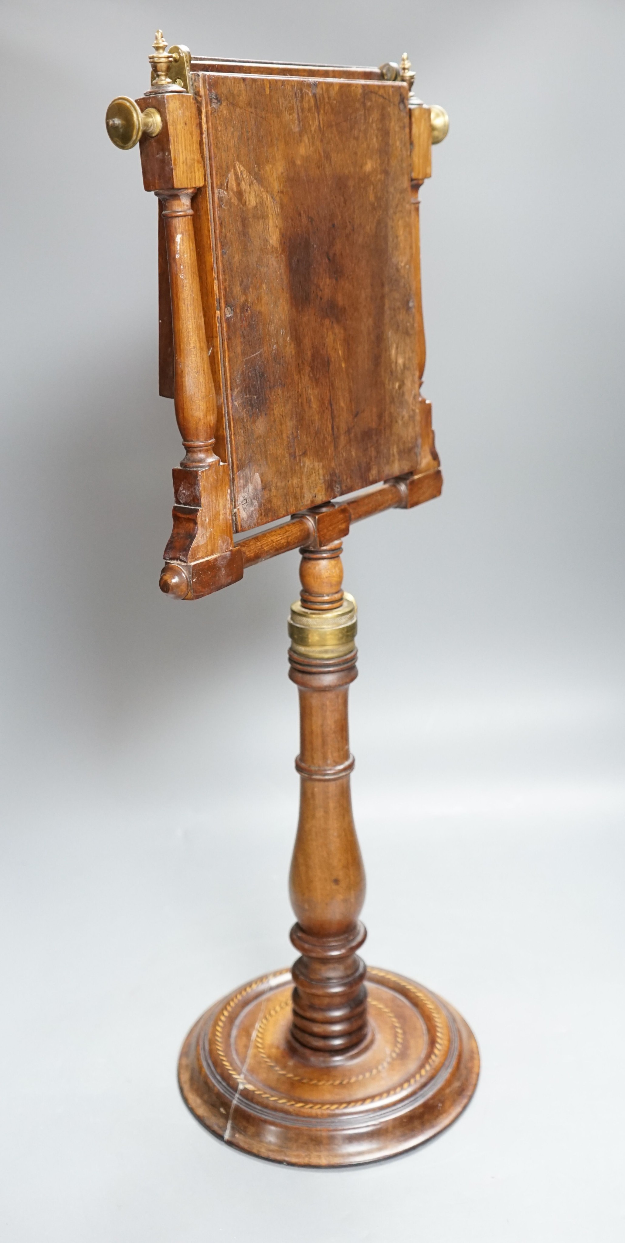 A George III inlaid mahogany zograscope, 62cm